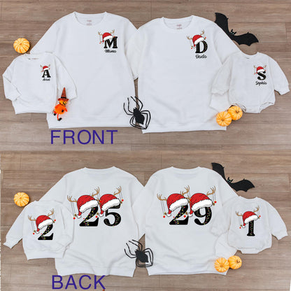 Personalized Xmas Baby Romper & Matching Family Outfit Set