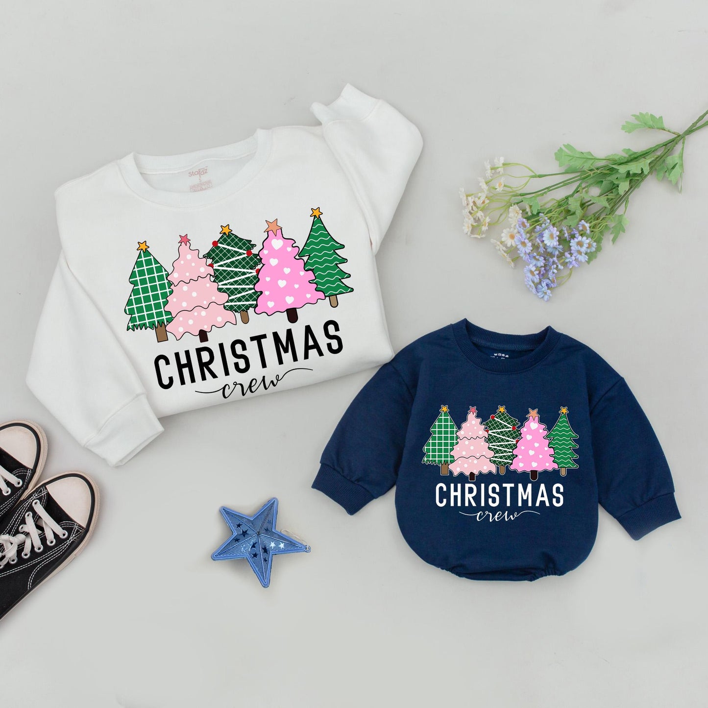 Matching Family Christmas Sweatshirts - Mommy and Me Festive Outfits