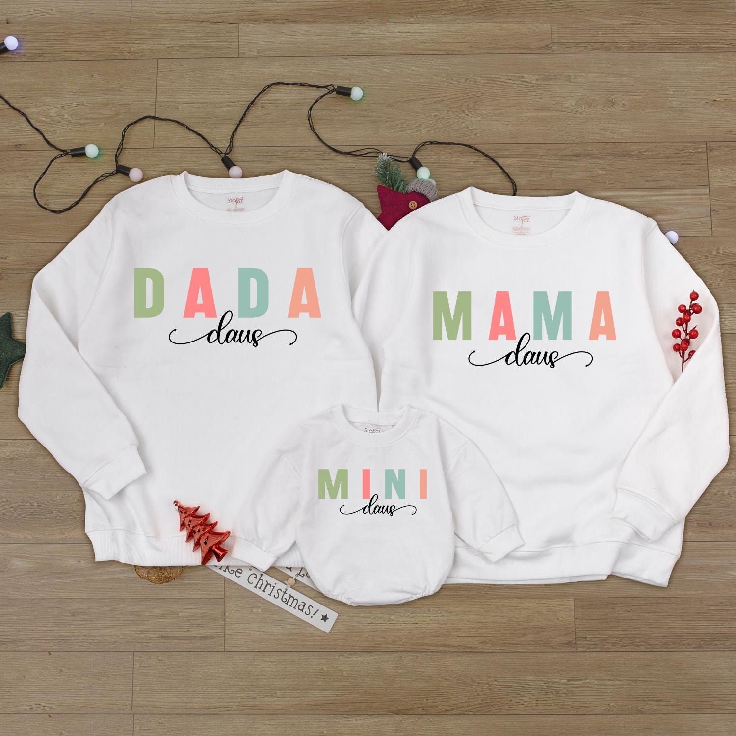 Mama & Mini Claus Retro Christmas Sweaters: Cute Matching Family Set