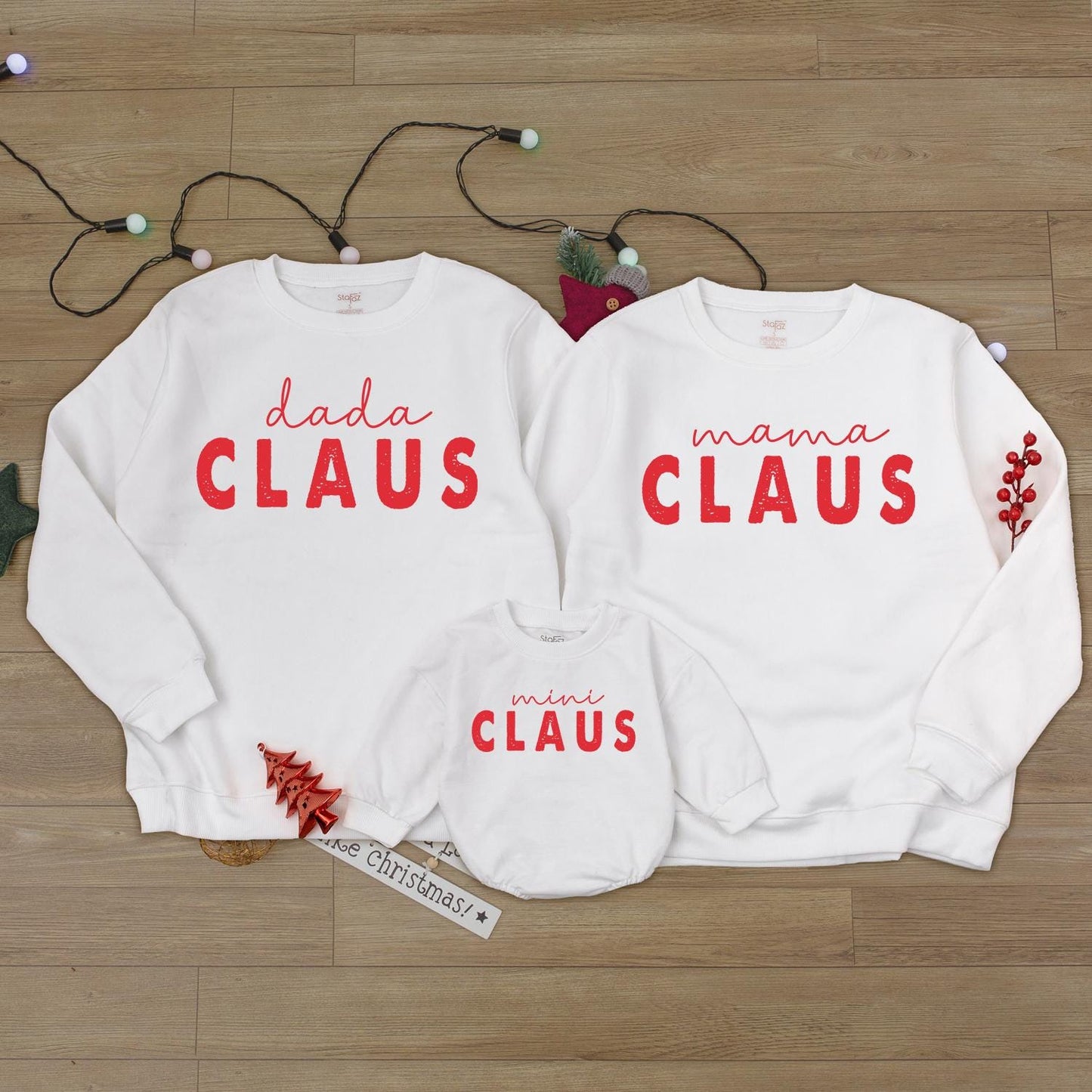 Mama and Mini Claus Christmas Sweaters: Matching Family Outfits