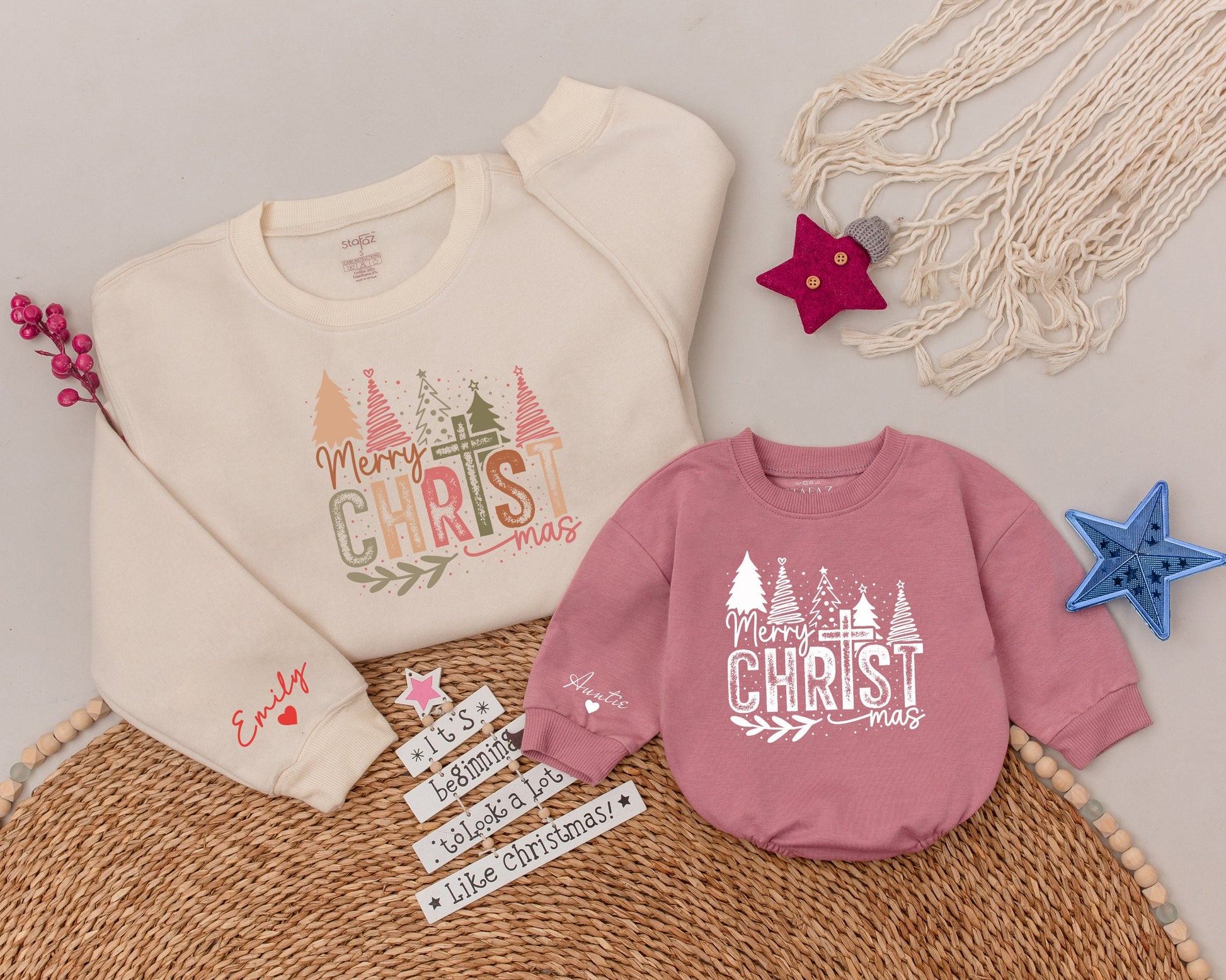 Festive Family Christmas Sweater Set: Mama & Mini Matching Outfits