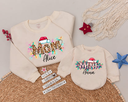 Custom Mom & Baby Christmas Sweatshirt Matching Family Shirt Set