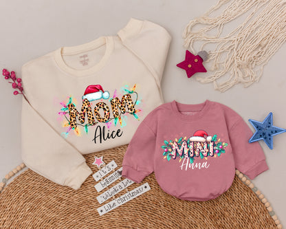 Custom Mom & Baby Christmas Sweatshirt Matching Family Shirt Set