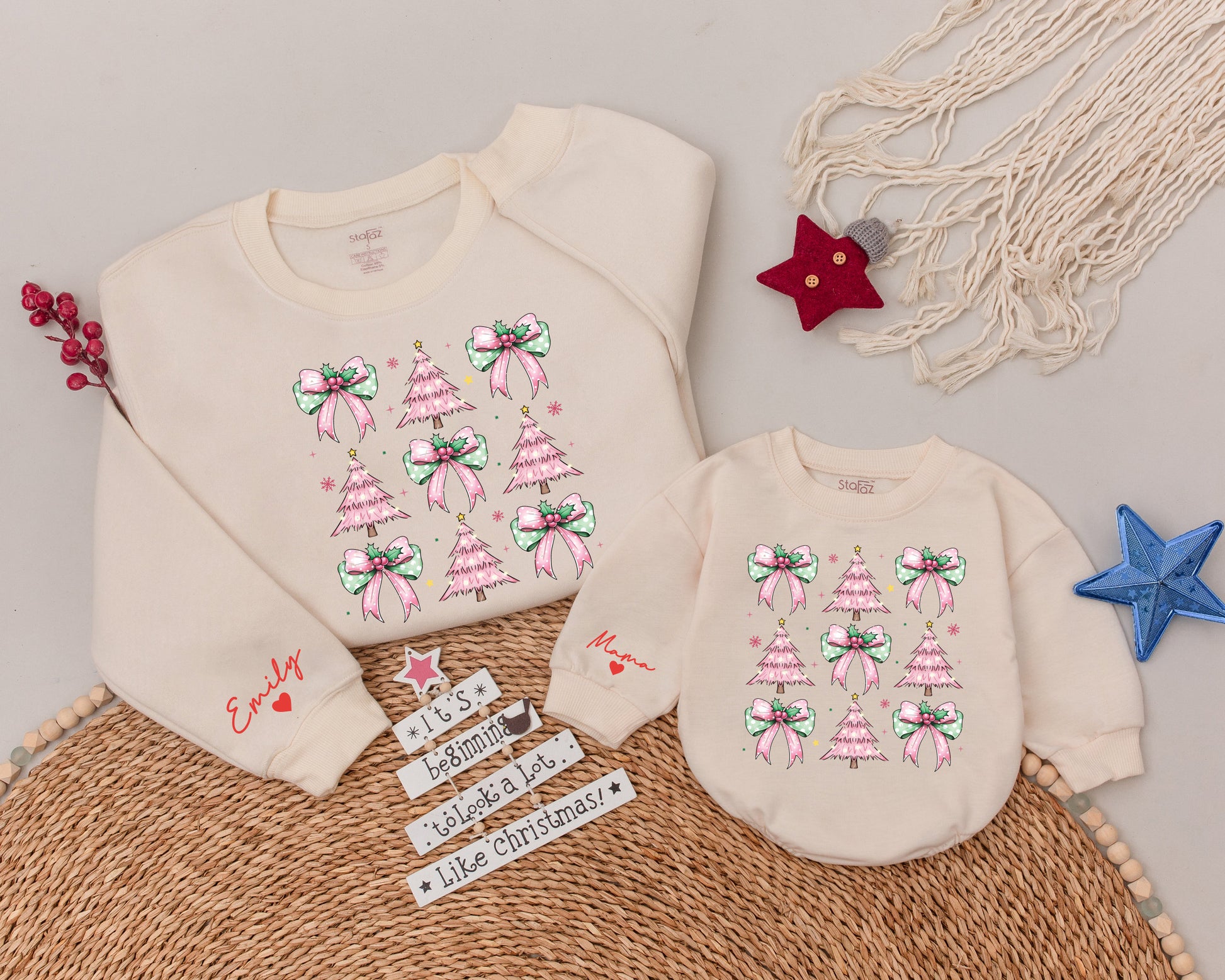 Festive Family Christmas Shirts: Custom Name Matching Holiday Attire