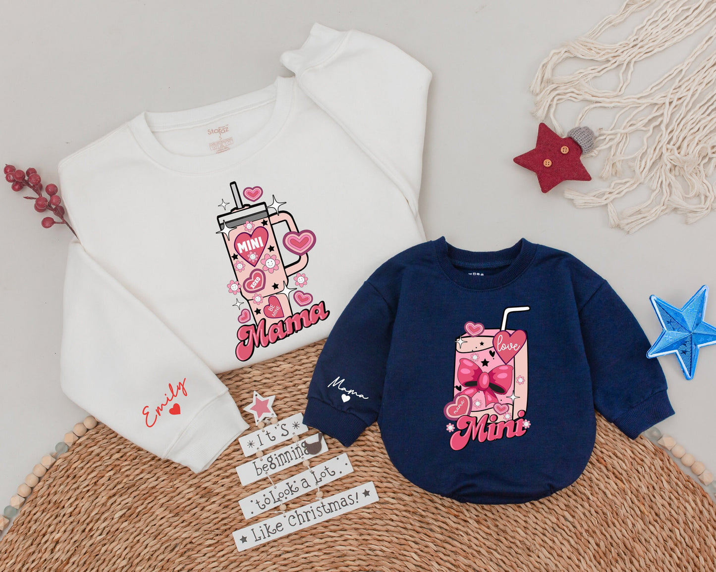 Mama and Mini Valentine’s Coffee Shirt Set – Retro Mom & Daughter Tee