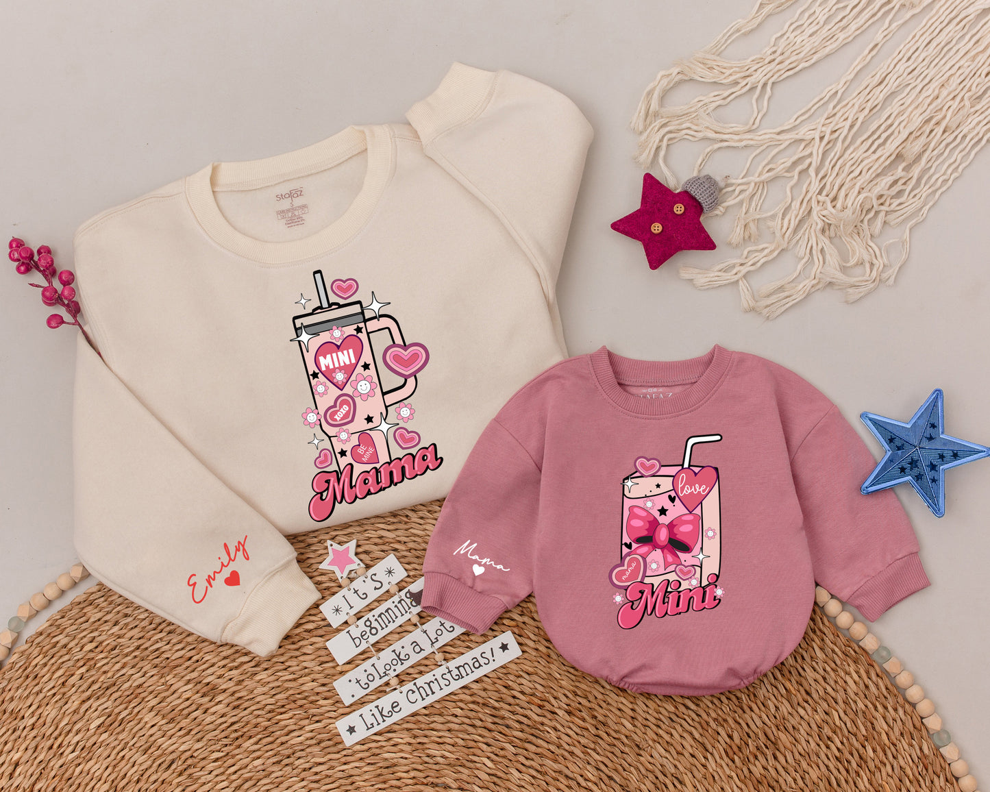 Mama and Mini Valentine’s Coffee Shirt Set – Retro Mom & Daughter Tee