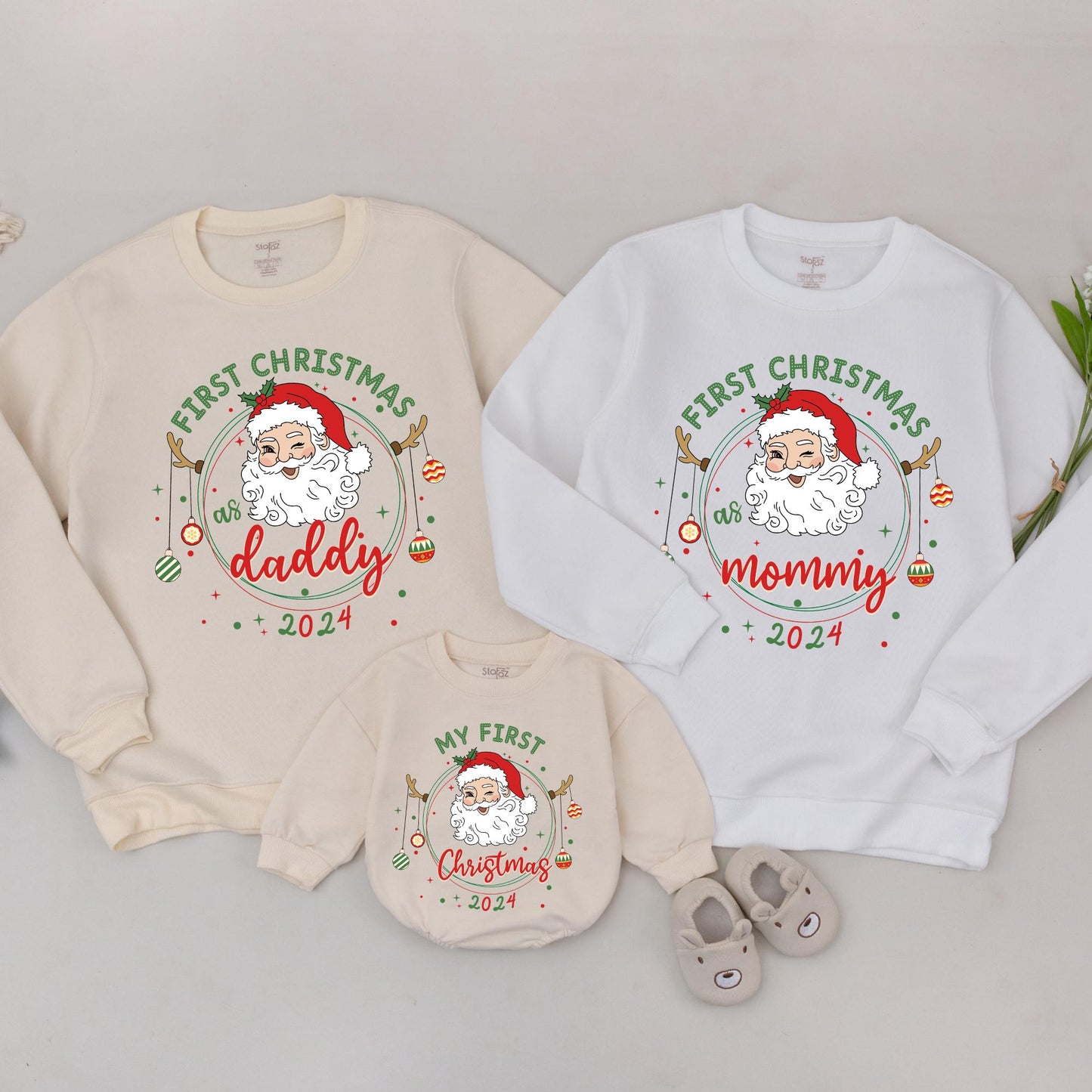 Matching Family Christmas Sweatshirt Set: Mommy & Me Holiday Outfit  