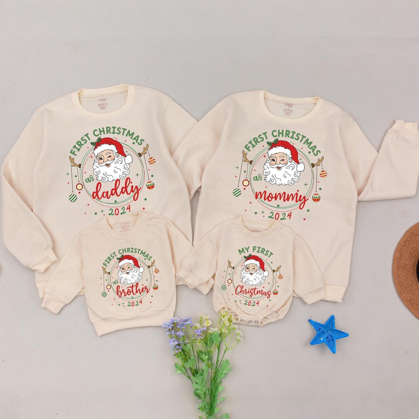 Matching Family Christmas Sweatshirt Set: Mommy & Me Holiday Outfit  