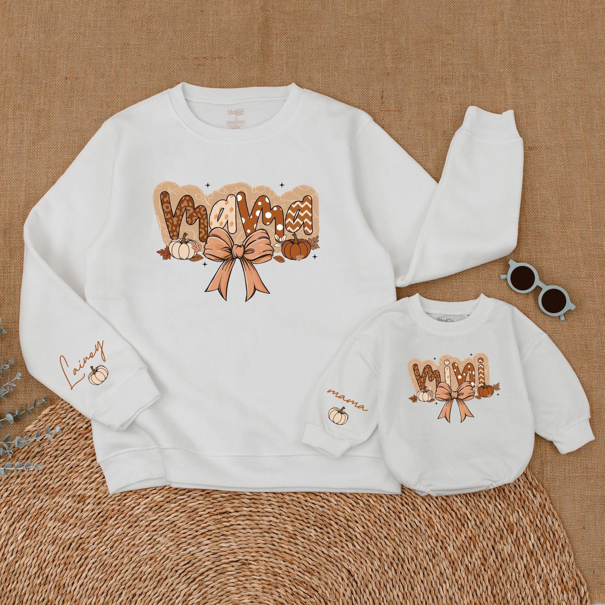 Mama and Mini Pumpkin Sweatshirt Set: Thanksgiving Mommy and Me Gift