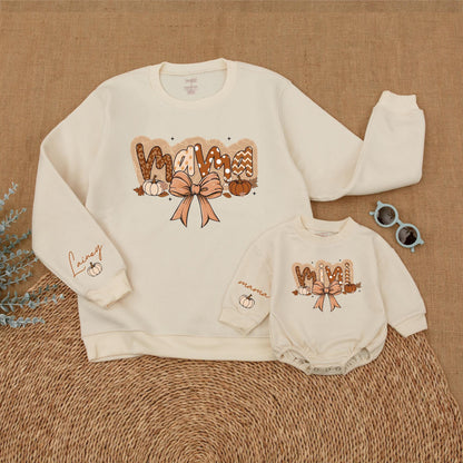 Mama and Mini Pumpkin Sweatshirt Set: Thanksgiving Mommy and Me Gift