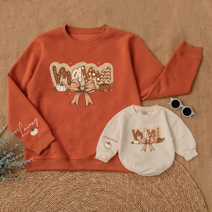 Mama and Mini Pumpkin Sweatshirt Set: Thanksgiving Mommy and Me Gift