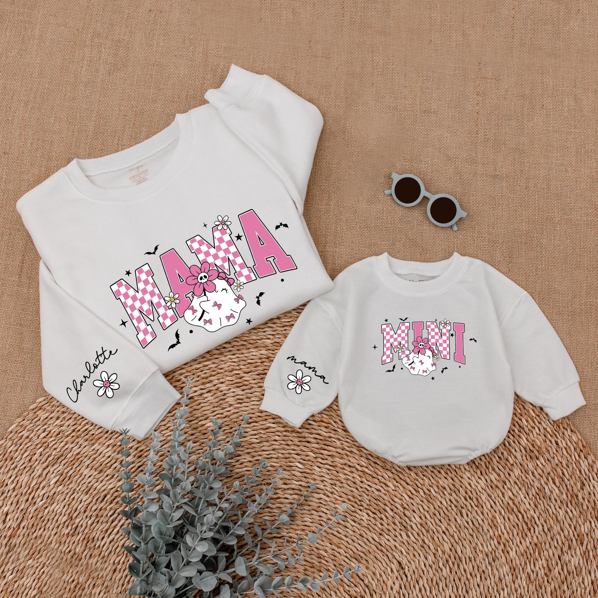 Matching Pink Halloween Sweatshirts for Mom and Baby – Spooky Season