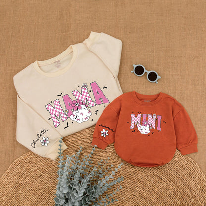 Matching Pink Halloween Sweatshirts for Mom and Baby – Spooky Season