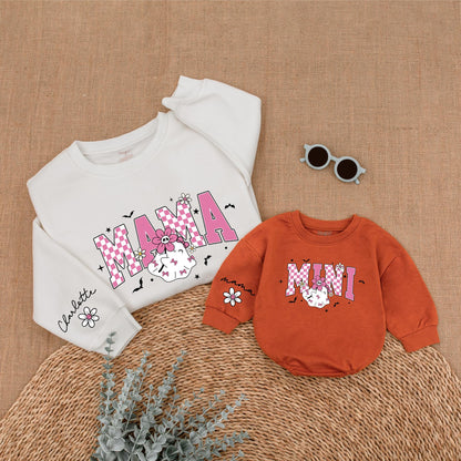 Matching Pink Halloween Sweatshirts for Mom and Baby – Spooky Season