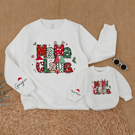 Mama & Mini Claus Sweatshirts, Mommy & Me Christmas Outfits