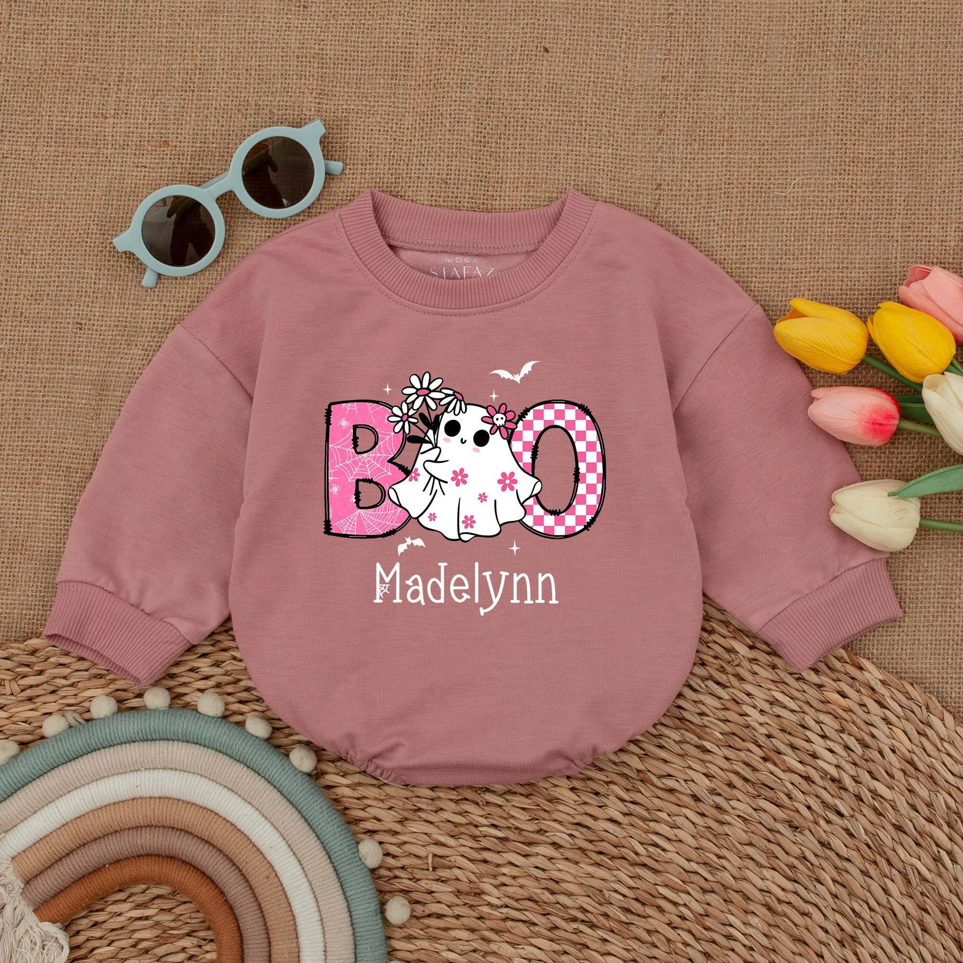 Cute Boo Baby Romper for Halloween: Personalized Fall Baby Outfit