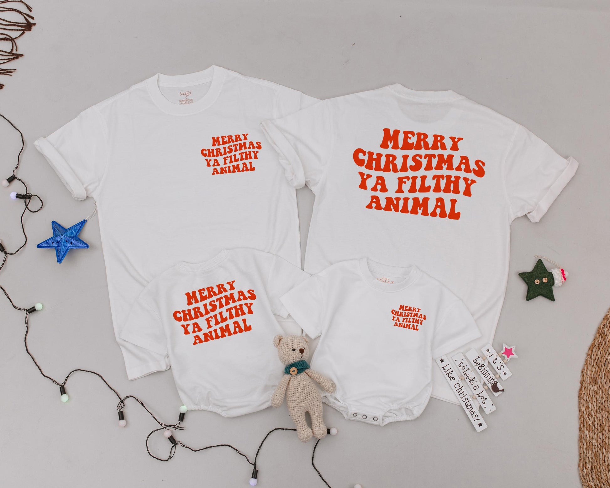 Vintage Christmas Family Shirts: Personalized Groovy Mommy & Me Outfit