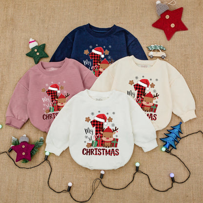 Baby's First Christmas Bodysuit - Custom Name Holiday Outfit & Gift