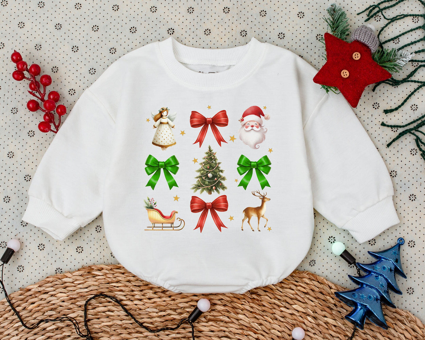 Vintage Christmas Bubble Romper – Festive Toddler & Baby Outfit