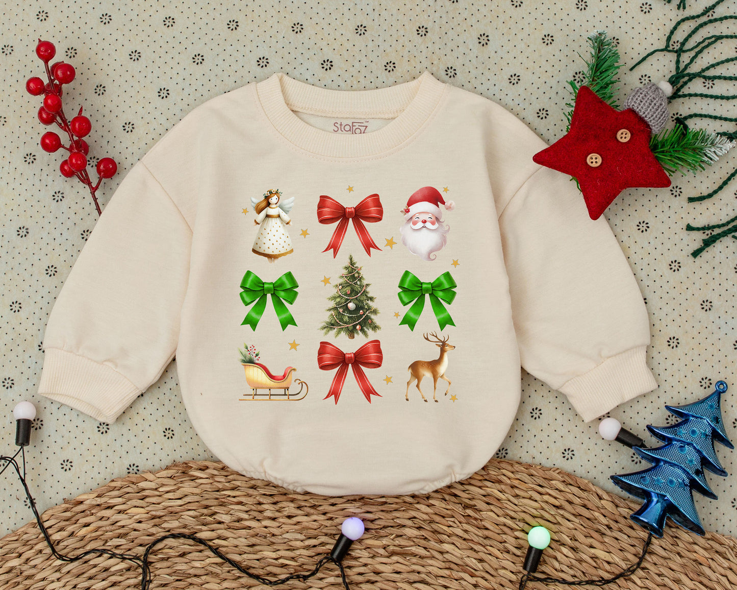 Vintage Christmas Bubble Romper – Festive Toddler & Baby Outfit