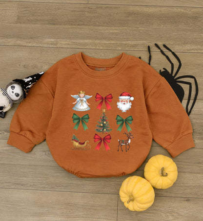 Vintage Holiday Romper: Baby's First Christmas, Unisex Gift 