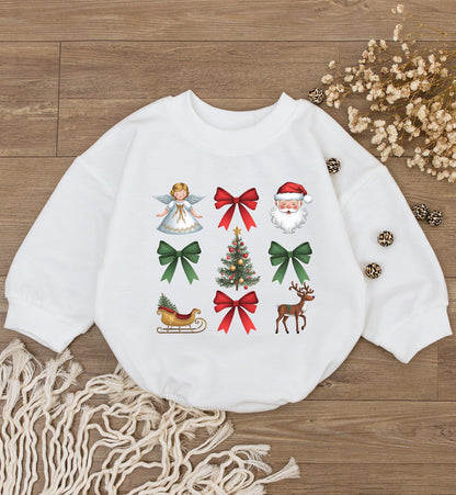 Vintage Holiday Romper: Baby's First Christmas, Unisex Gift 