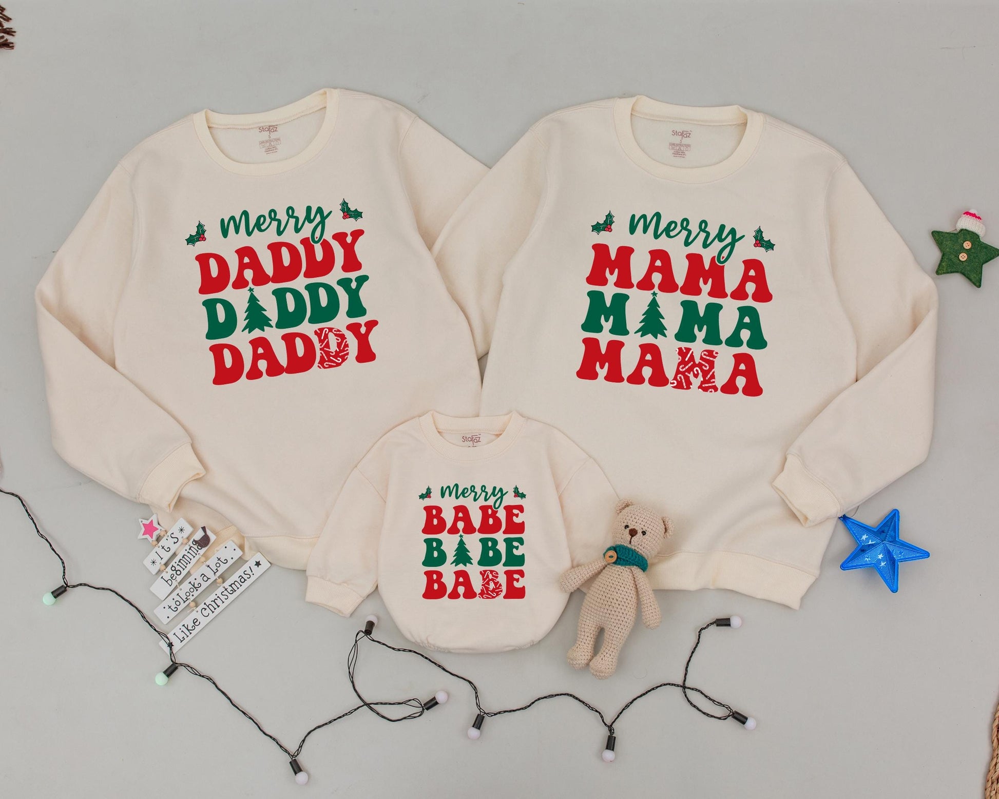 Vintage Christmas Matching Sweatshirts, Mommy & Me, Family Outfits