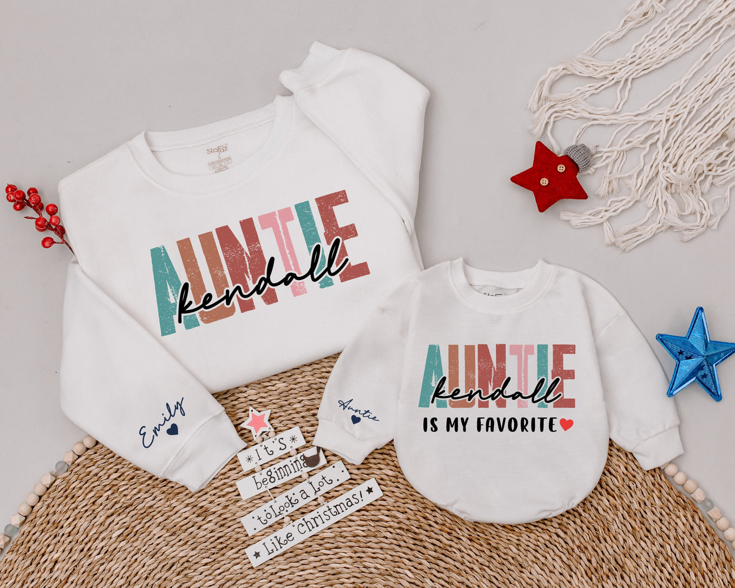 Auntie and Niece Matching Shirts: Cute Personalized Sweatshirt Gifts  