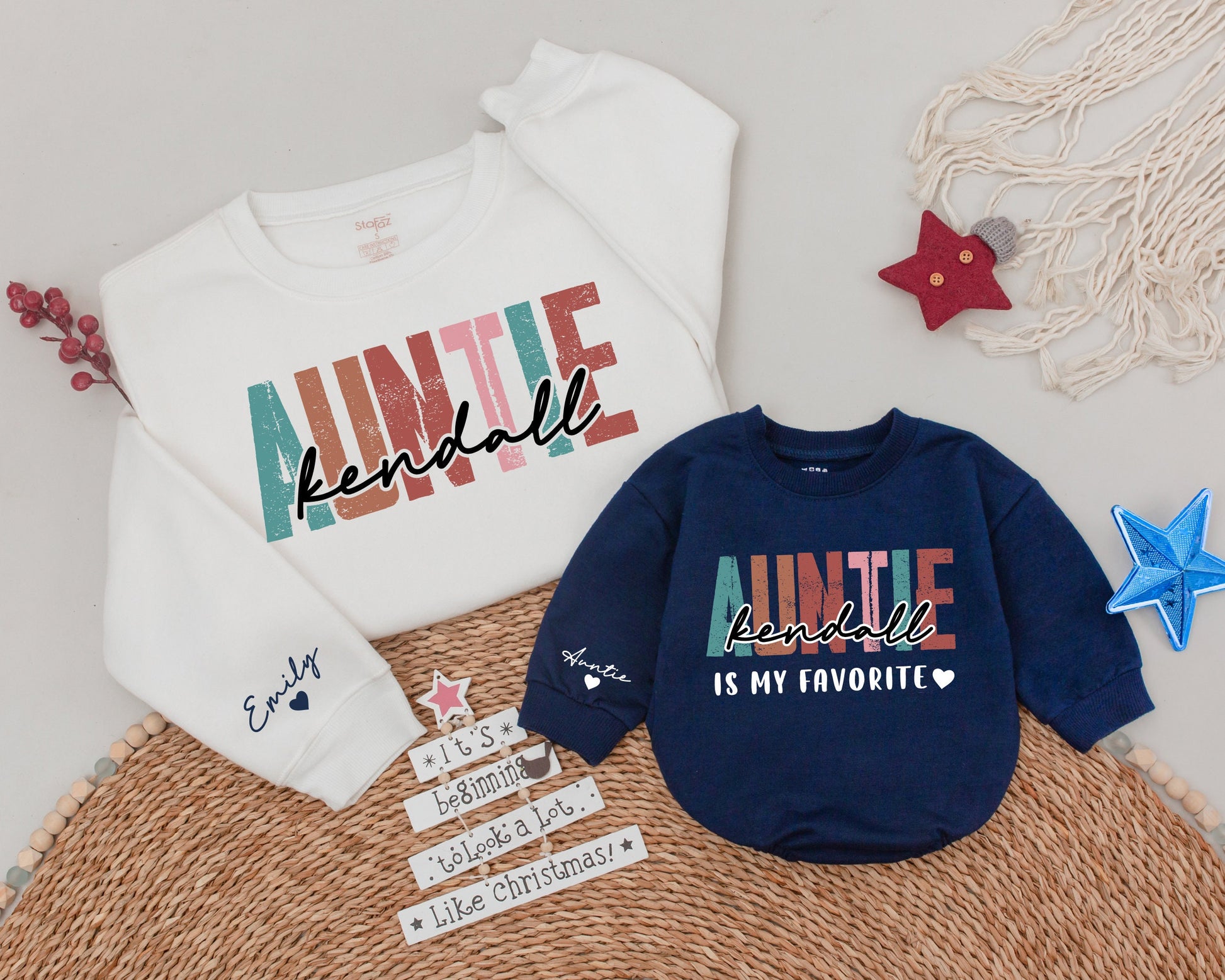 Auntie and Niece Matching Shirts: Cute Personalized Sweatshirt Gifts  