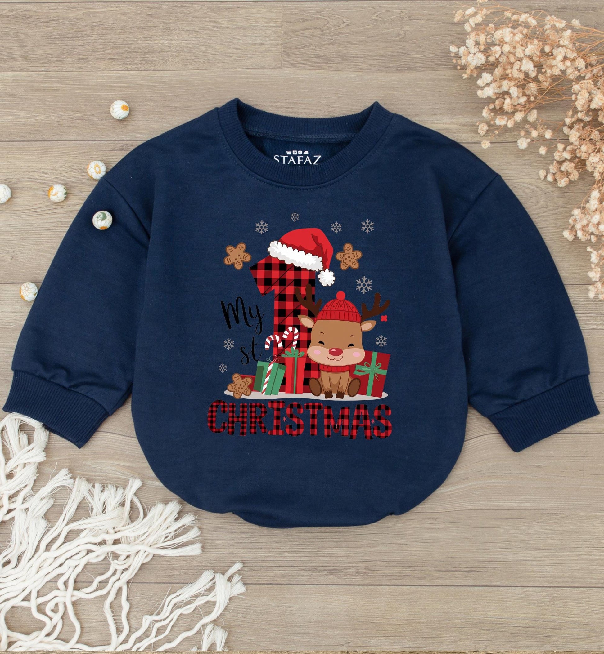 First Christmas Reindeer Bodysuit & Romper – Baby Shower Gift  
