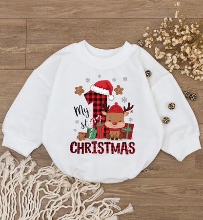 First Christmas Reindeer Bodysuit & Romper – Baby Shower Gift  