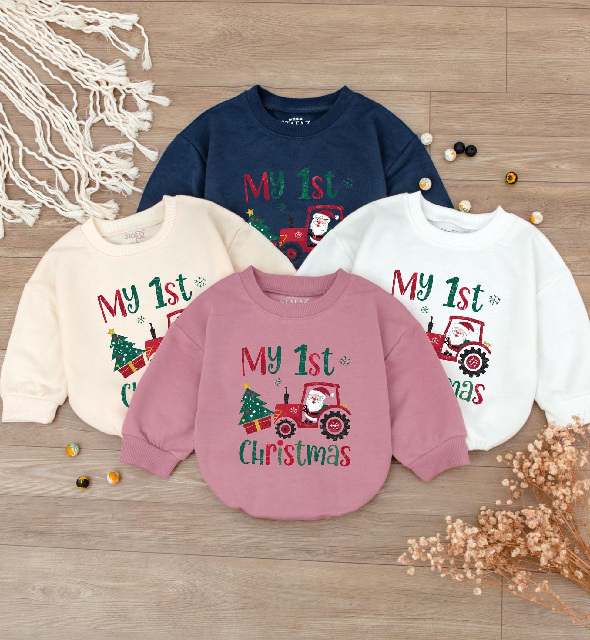Baby Christmas Romper: My 1st Santa Outfit, Cute Reindeer Bodysuit