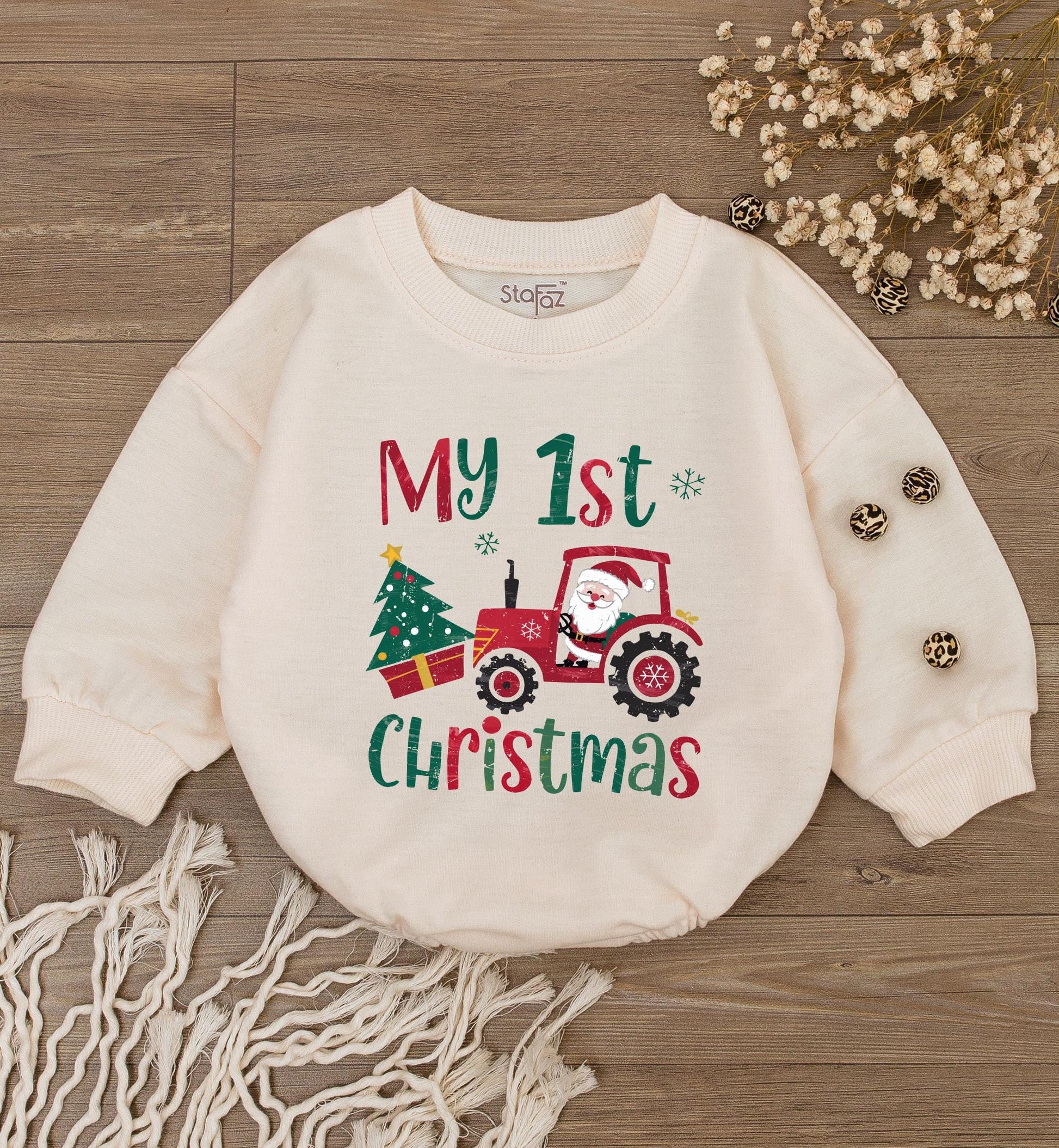Baby Christmas Romper: My 1st Santa Outfit, Cute Reindeer Bodysuit