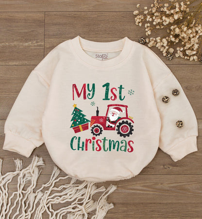 Baby Christmas Romper: My 1st Santa Outfit, Cute Reindeer Bodysuit