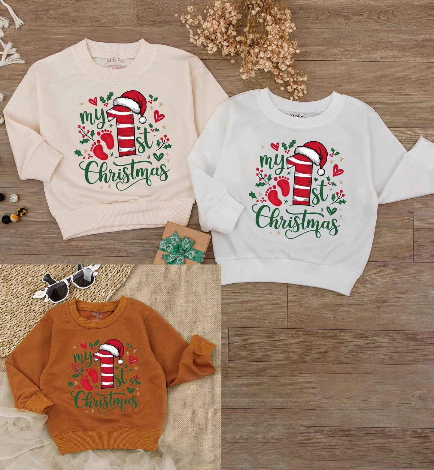 Baby's 1st Christmas Santa Romper - Cute Holiday Bodysuit Gift