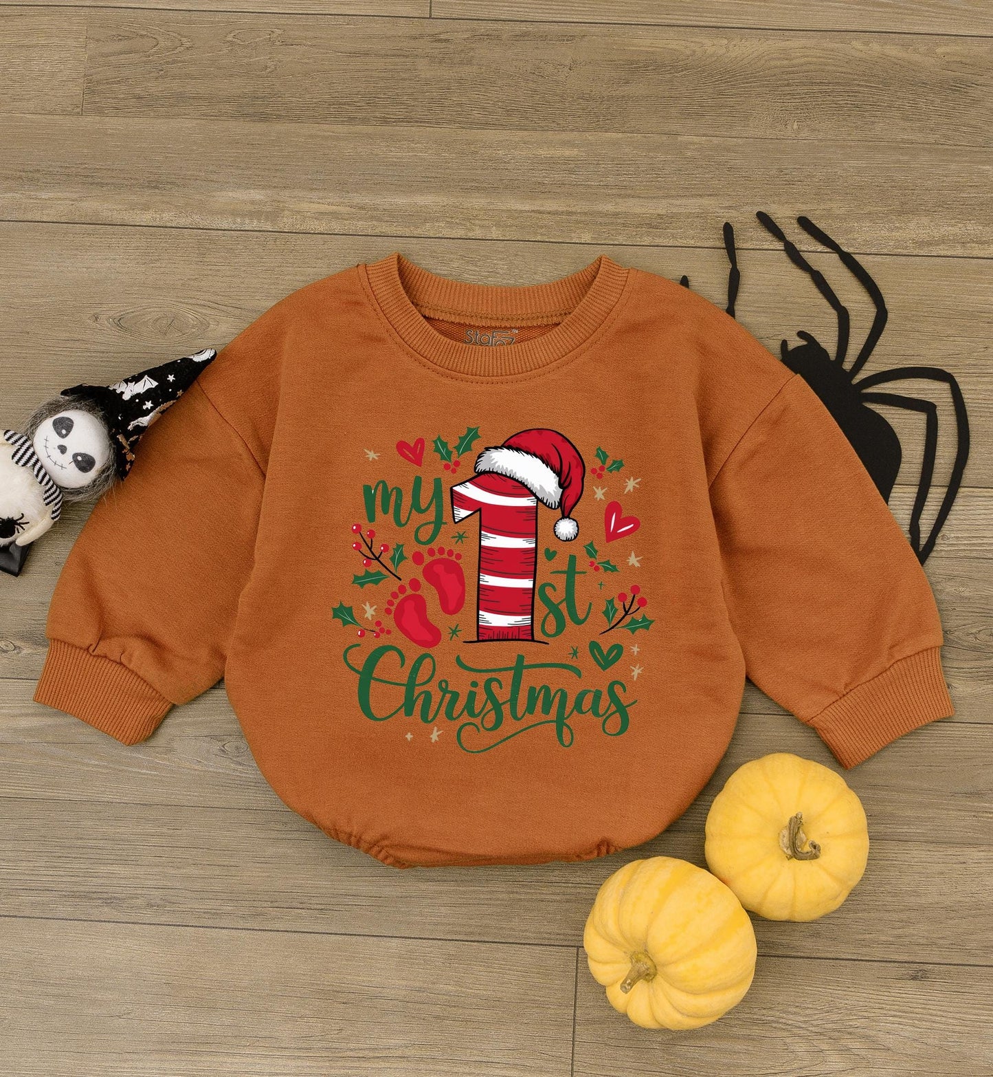 Baby's 1st Christmas Santa Romper - Cute Holiday Bodysuit Gift