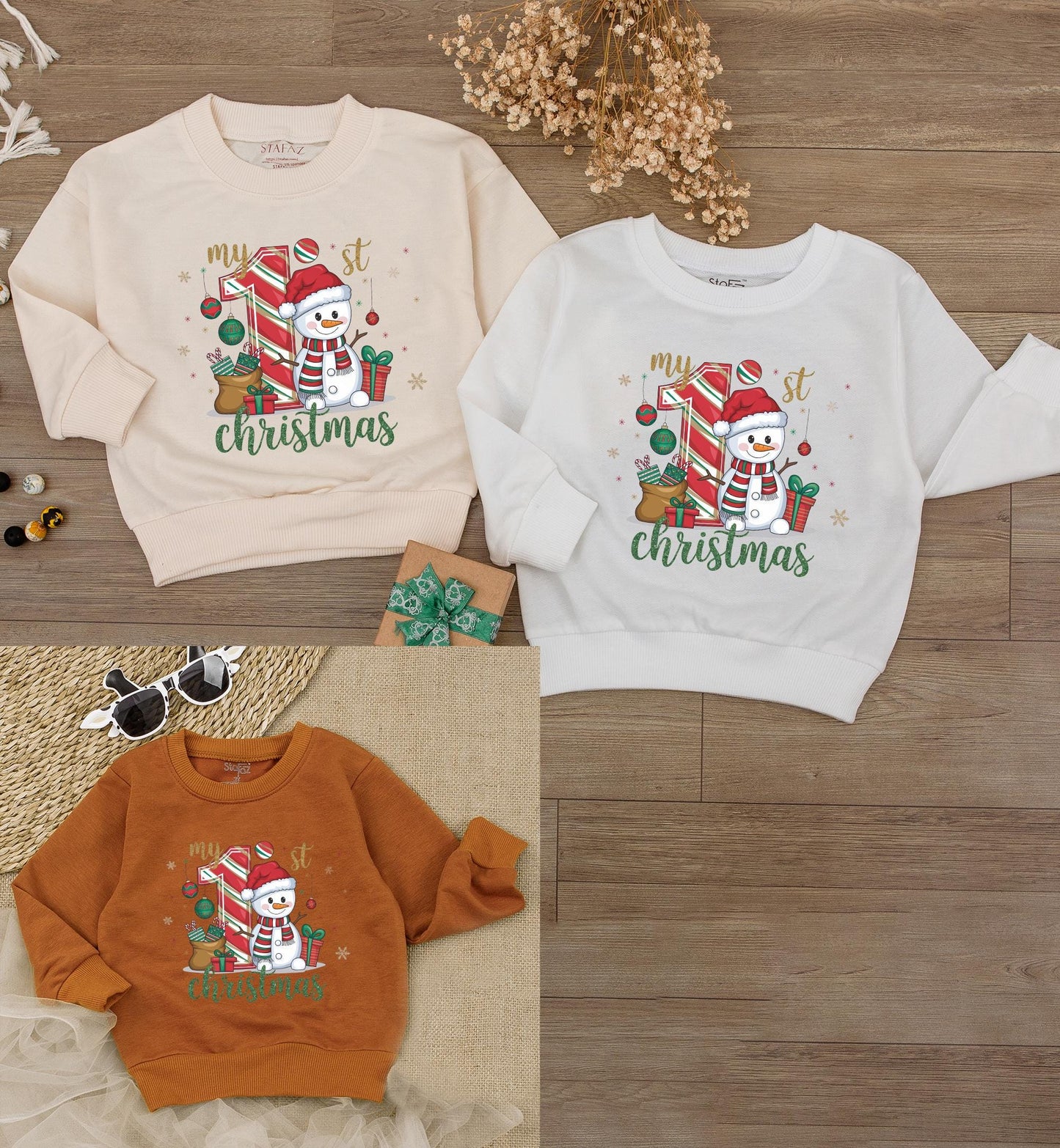 Baby's 1st Christmas Romper: Cute Snowman & Santa Bodysuit Gift