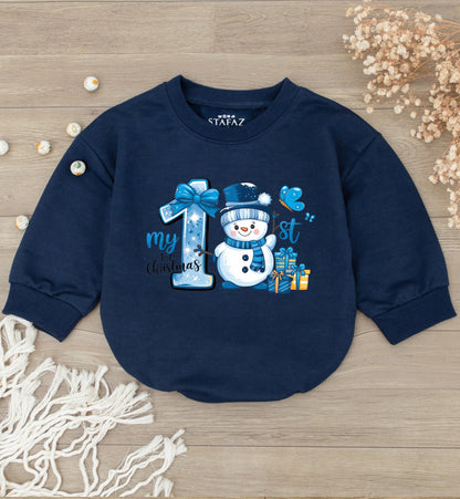 Baby’s 1st Christmas Bodysuit Romper - Cute Snowman Outfit Gift