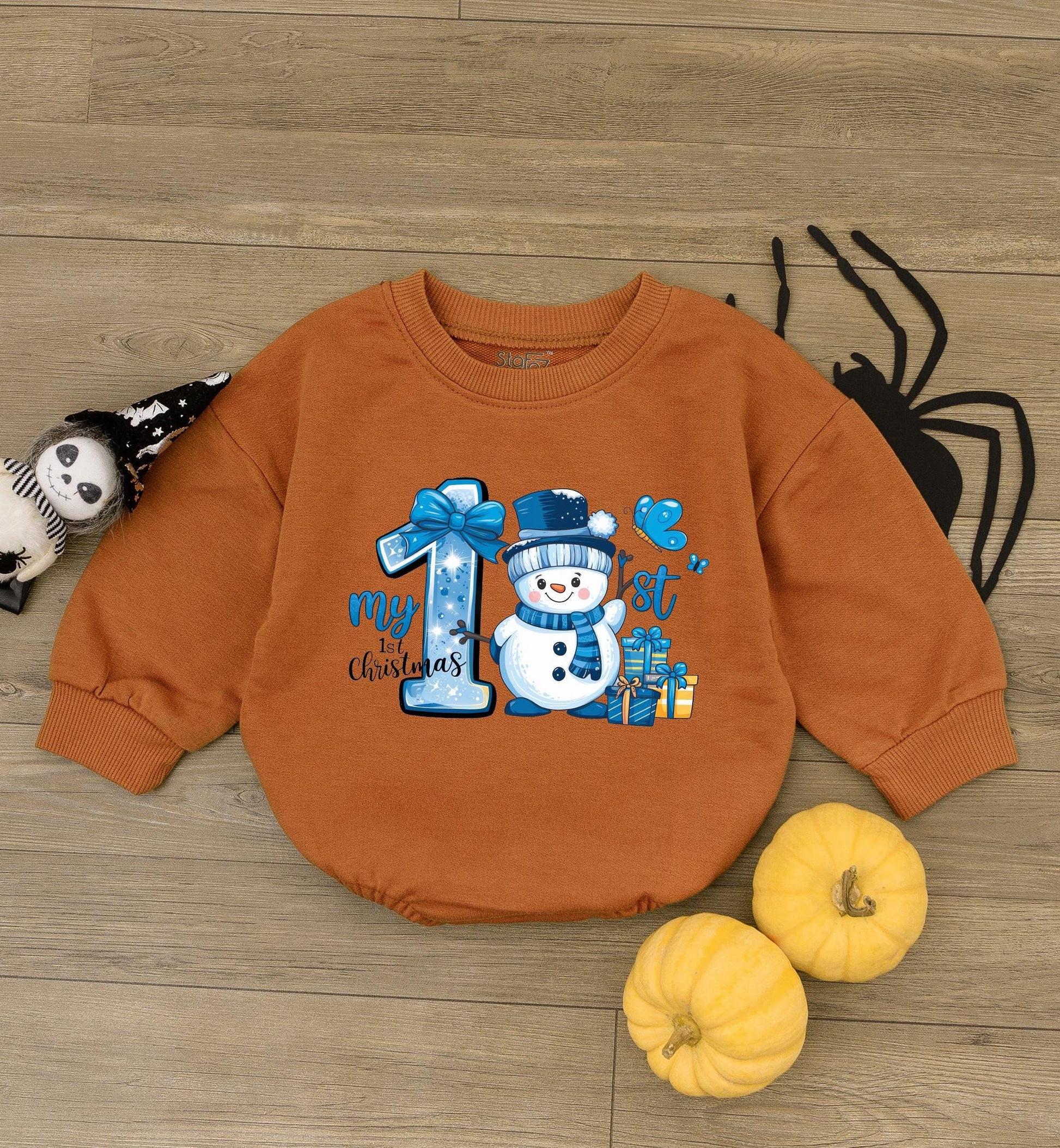 Baby’s 1st Christmas Bodysuit Romper - Cute Snowman Outfit Gift