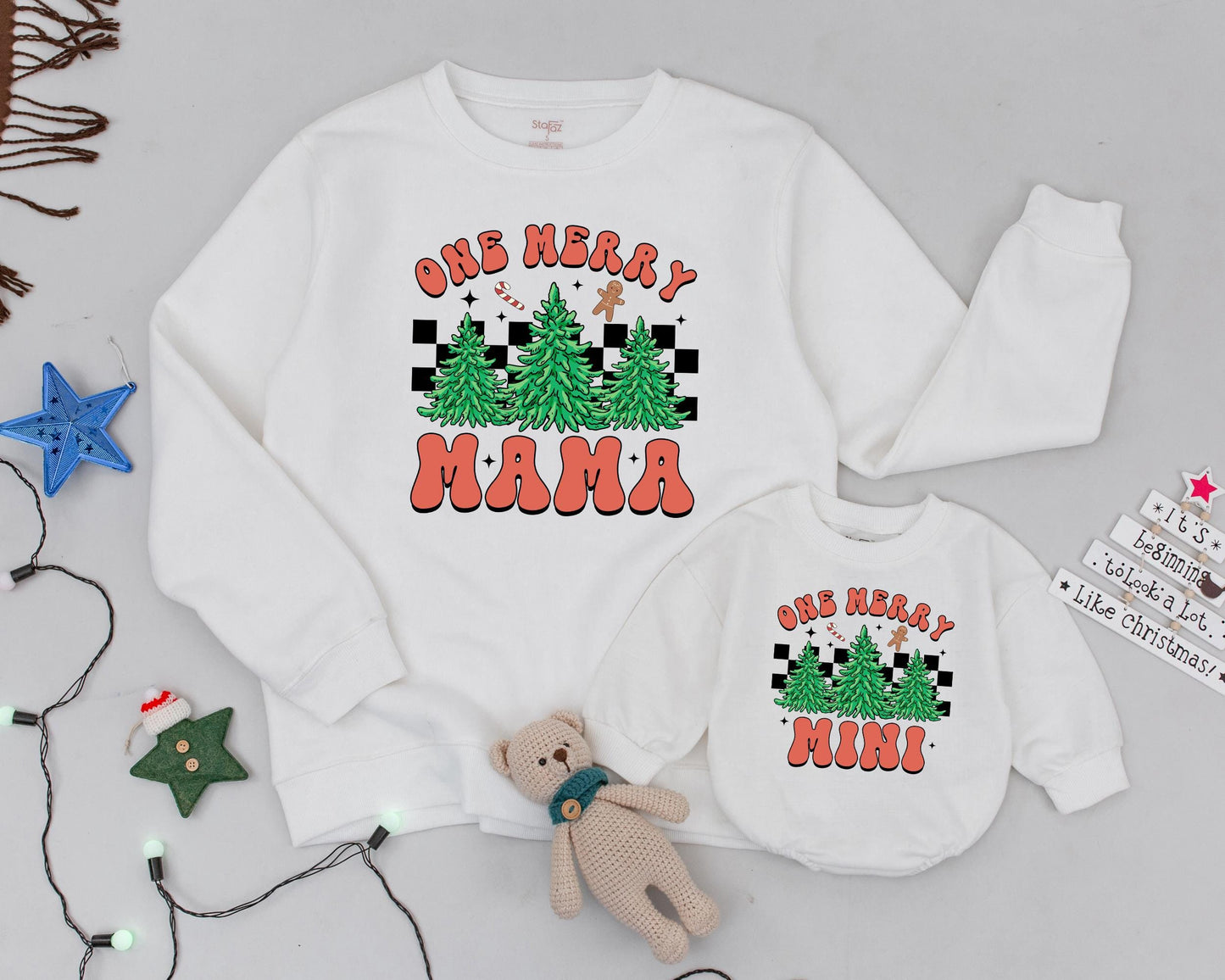 Vintage Christmas Family Sweatshirt: Mommy and Me Matching Outfits