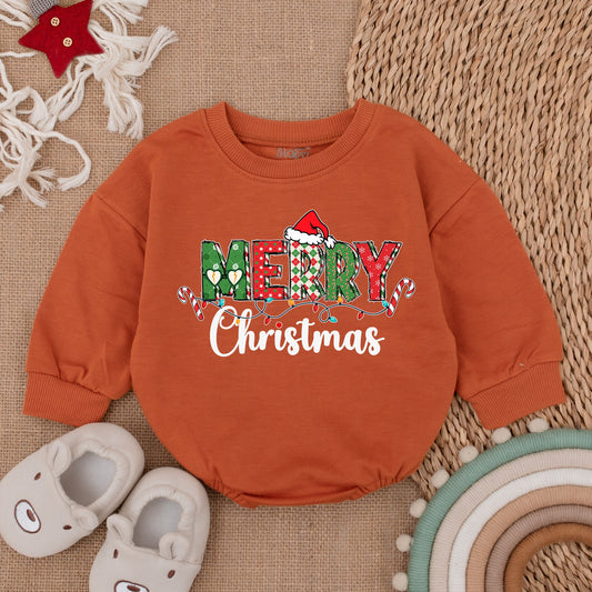 Retro Merry Christmas Baby Romper – First Christmas Outfit Gift