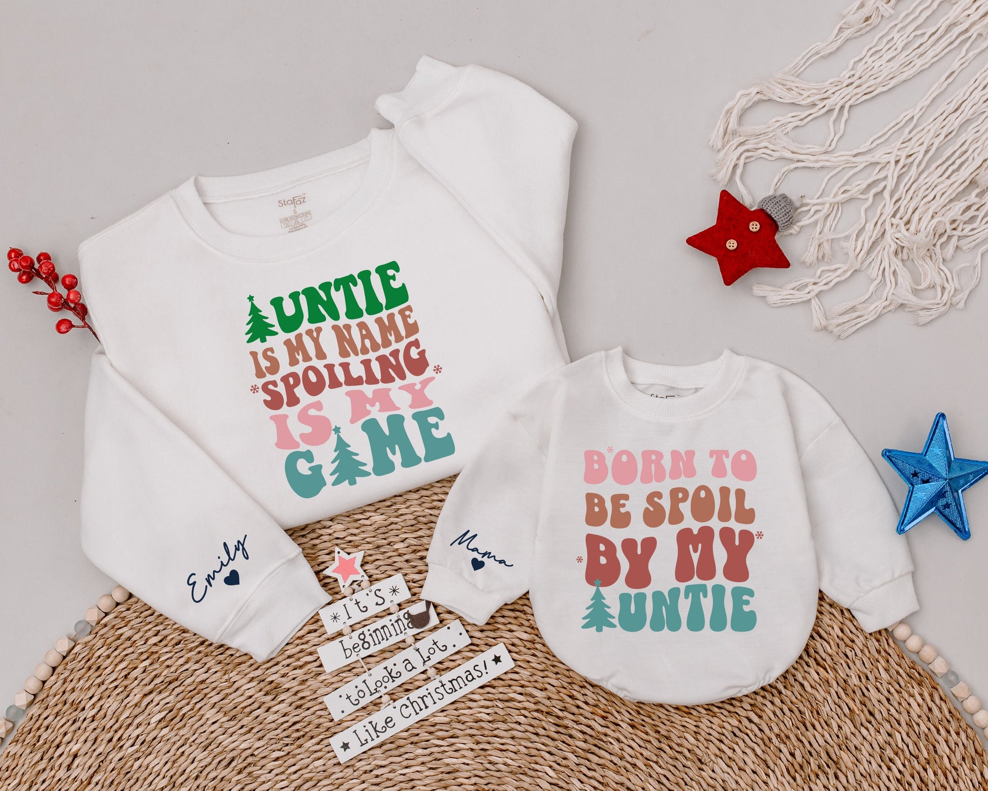 Matching Auntie & Niece Sweaters, Custom Gifts for Cool Aunts