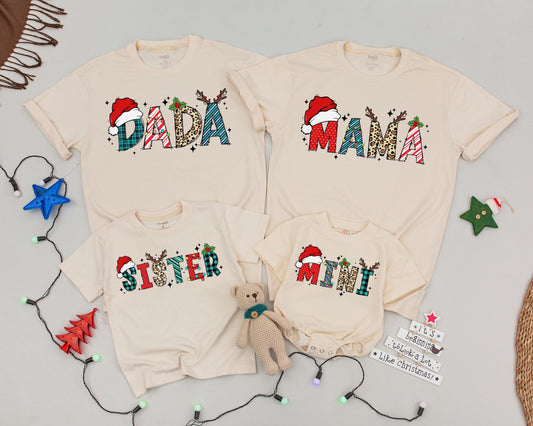 Personalized Vintage Christmas Shirts, Matching Family Holiday Outfits