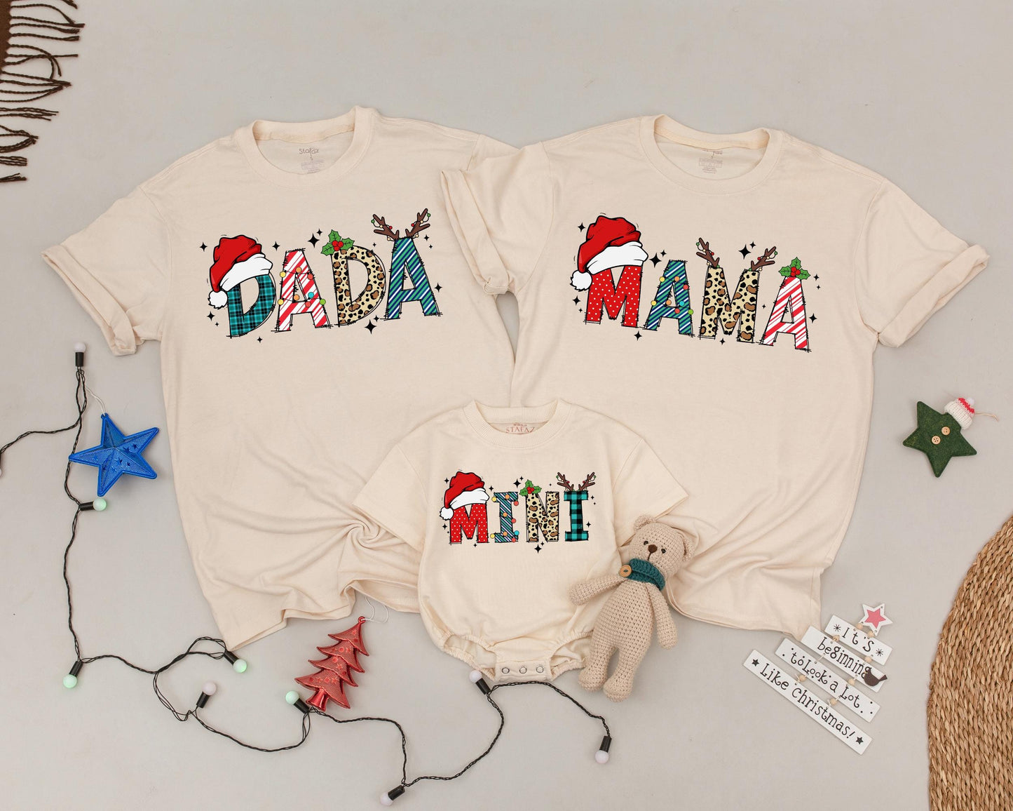 Personalized Vintage Christmas Shirts, Matching Family Holiday Outfits