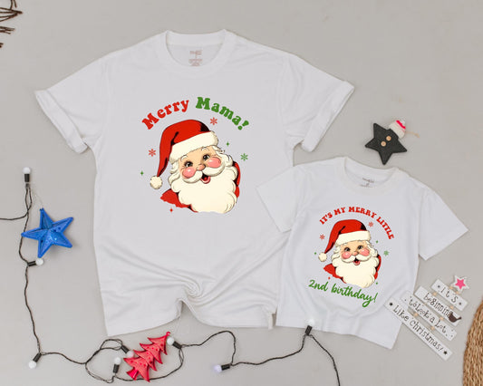 Retro Santa Christmas Shirts: Matching Family & Mommy and Me Outfits