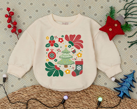 Vintage Boho Baby Romper: First Christmas & Baby Shower Gift