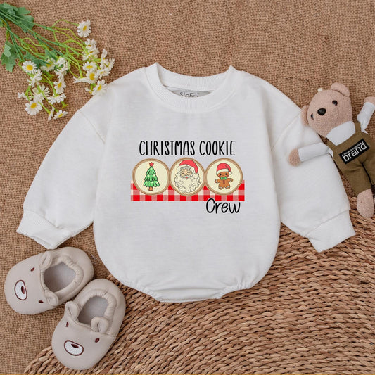 Gingerbread Baby Christmas Romper, Retro Santa, Baby Shower Gift  