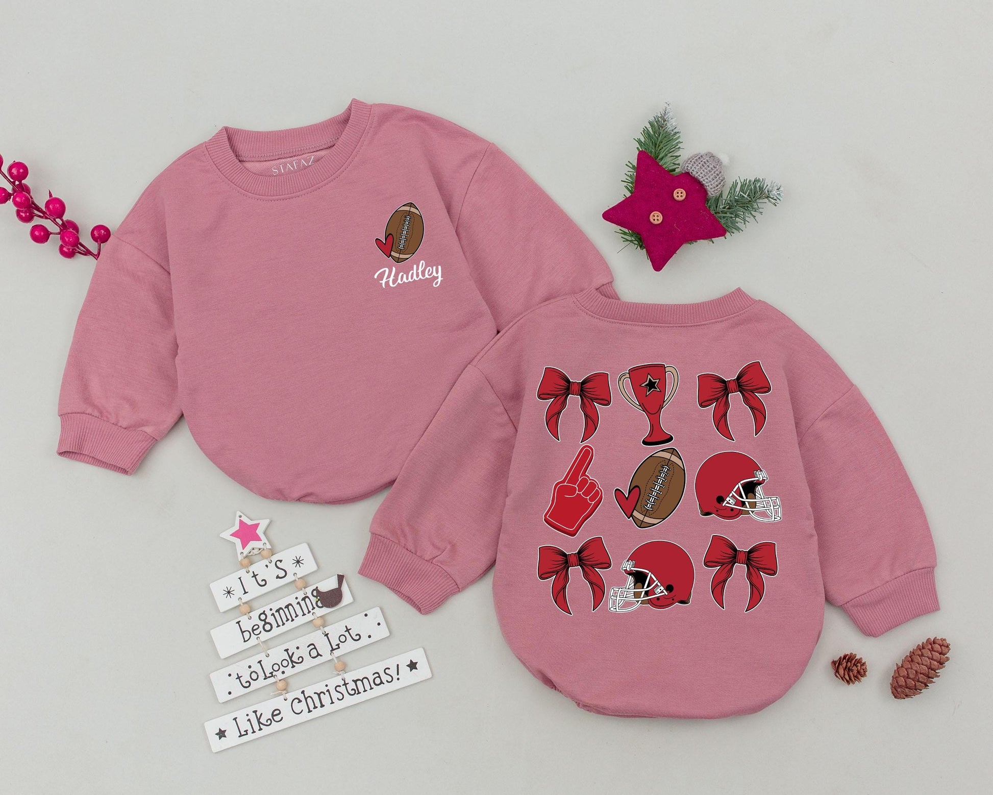 Personalized Christmas Baby Romper - First Xmas Outfit & Gift
