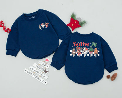 Retro Christmas Baby Romper: First Xmas Outfit & Newborn Shower Gift