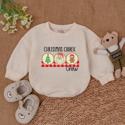 Gingerbread Baby Christmas Romper, Retro Santa, Baby Shower Gift  